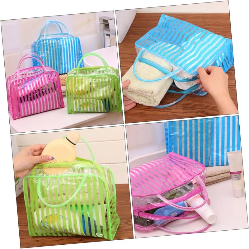 3pcs PVC Travel Toiletry Bag for Women Waterproof Cosmetic Makeup Organizer Portable - Image 5